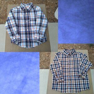 Carter's & Cherokee L/S Plaid Button Down Shirt Boys T3